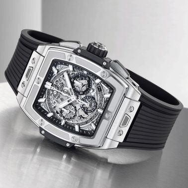 Hublot Spirit of Big Bang Titanium automatic watch skeleton dial rubber strap 42 mm