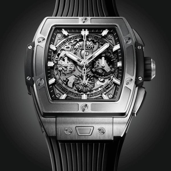 Hublot Spirit of Big Bang Titanium automatic watch skeleton dial rubber strap 42 mm