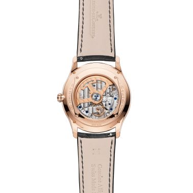 Jaeger-LeCoultre Master Ultra Thin Date automatic rose gold watch beige dial black leather strap 39 mm