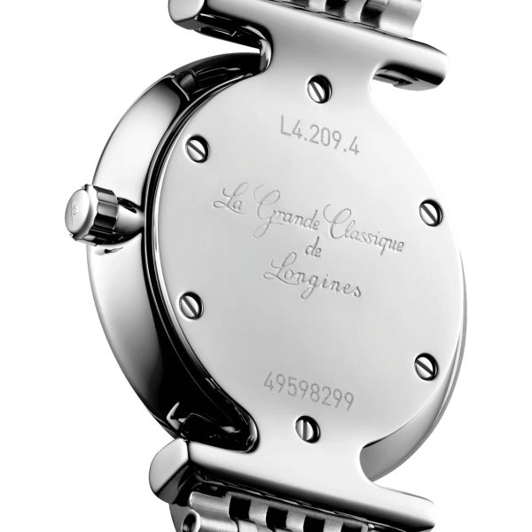 Montre Longines La Grande Classique quartz index diamants cadran gris bracelet acier 24 mm L4.209.4.70.6