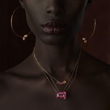 Collier Ginette NY 3 mini Cocktail on Chain en or rose COK4