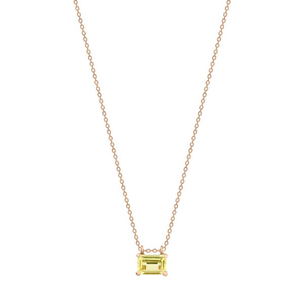 Collier Ginette NY mini Cocktail en or rose et quartz lemon COKLQ3