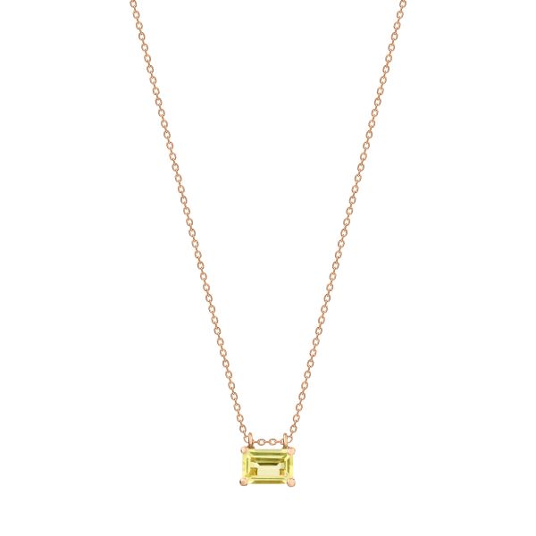 Collier Ginette NY mini Cocktail en or rose et quartz lemon COKLQ3