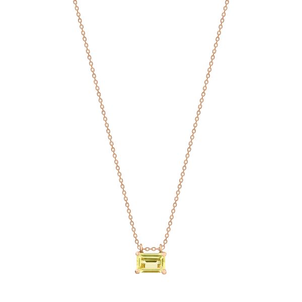 Ginette NY mini Cocktail necklace in rose gold and lemon quartz