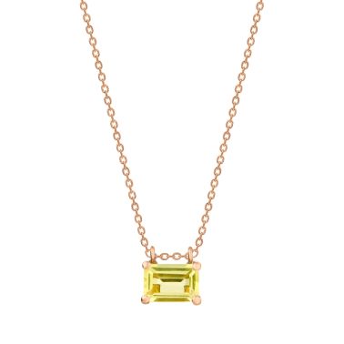 Collier Ginette NY mini Cocktail en or rose et quartz lemon COKLQ3