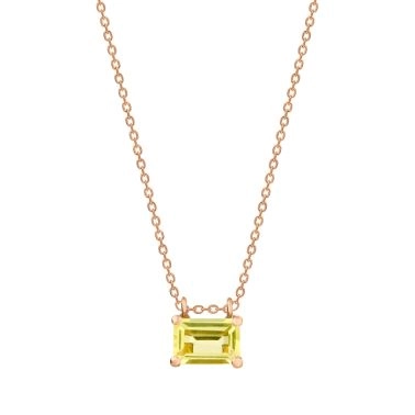 Collier Ginette NY mini Cocktail en or rose et quartz lemon COKLQ3