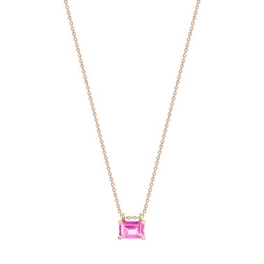 Collier Ginette NY mini Cocktail en or rose et topaze rose COKPT3