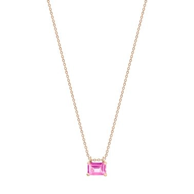 Collier Ginette NY mini Cocktail en or rose et topaze rose COKPT3