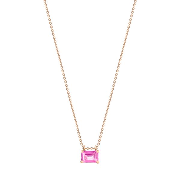 Collier Ginette NY mini Cocktail en or rose et topaze rose COKPT3