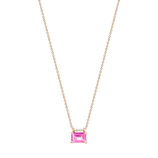 Ginette NY mini Cocktail necklace in rose gold and pink topaz