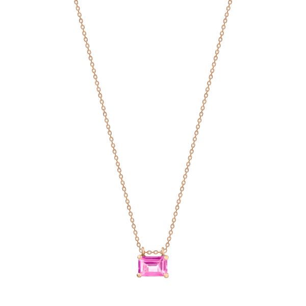 Ginette NY mini Cocktail necklace in rose gold and pink topaz
