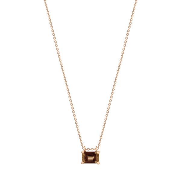 Ginette NY mini Cocktail necklace in rose gold and smoked quartz