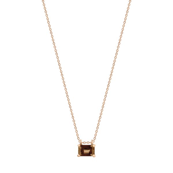 Ginette NY mini Cocktail necklace in rose gold and smoked quartz