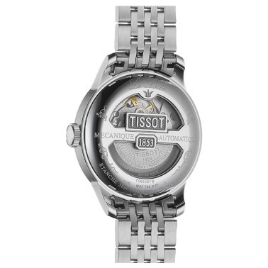 Montre Tissot T-Classic Le Locle Powermatic 80 cadran noir bracelet acier 39,3 mm T006.407.11.053.00