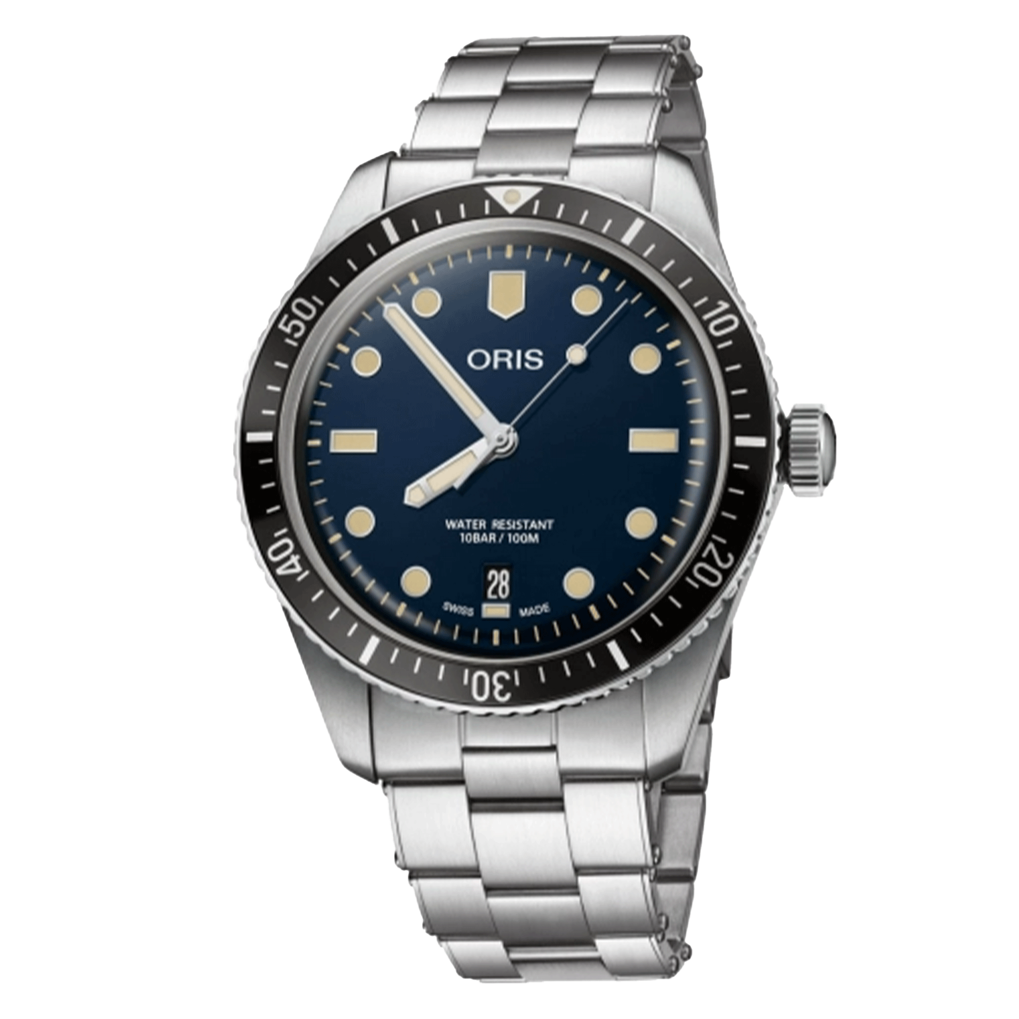 Montre Oris Plongée Divers Sixty-Five automatique cadran bleu bracelet acier 40 mm