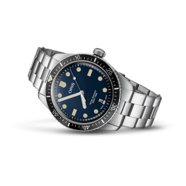 Montre Oris Plongée Divers Sixty-Five automatique cadran bleu bracelet acier 40 mm