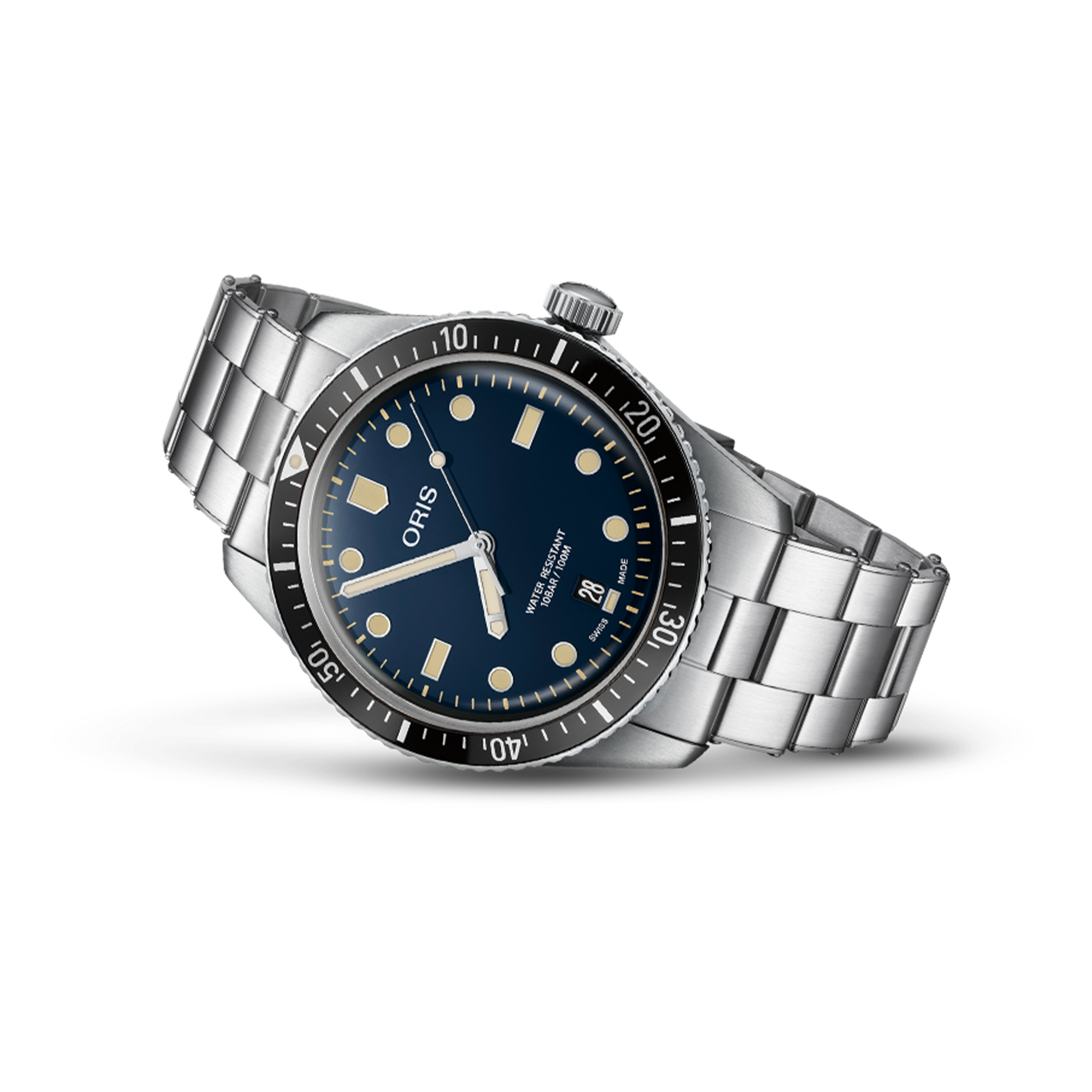 Montre Oris Plongée Divers Sixty-Five automatique cadran bleu bracelet acier 40 mm