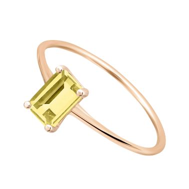 Bague Ginette NY mini Cocktail en or rose et quartz lemon RCOKLQ4