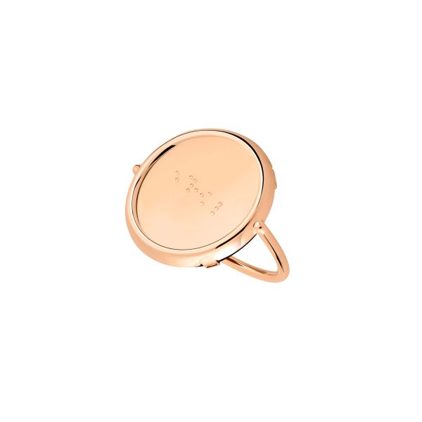 Bague Ginette NY Braille Disc Ring en or rose RDBRA