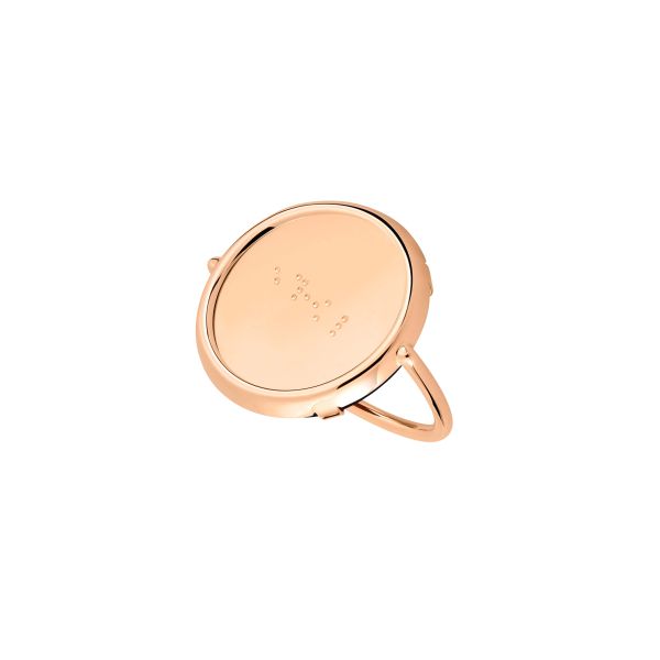 Ginette NY Braille Disc Ring in rose gold