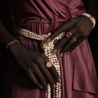 Ginette NY Cocktail Disc Ring in rose gold