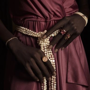 Ginette NY Cocktail Disc Ring in rose gold