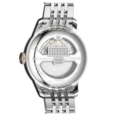 Montre Tissot T-Classic Le Locle Powermatic 80 cadran argent bracelet acier bicolore 39,3 mm