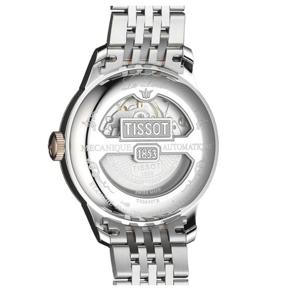 Montre Tissot T-Classic Le Locle Powermatic 80 cadran argent bracelet acier bicolore 39,3 mm