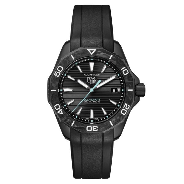 TAG Heuer Aquaracer Professional 200 Solargraph solar watch black dial black rubber strap 40 mm