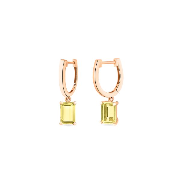 Créoles Ginette NY Cocktail in rose gold and lemon quartz