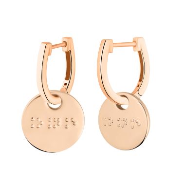 Créoles Ginette NY Braille en or rose BOBRA