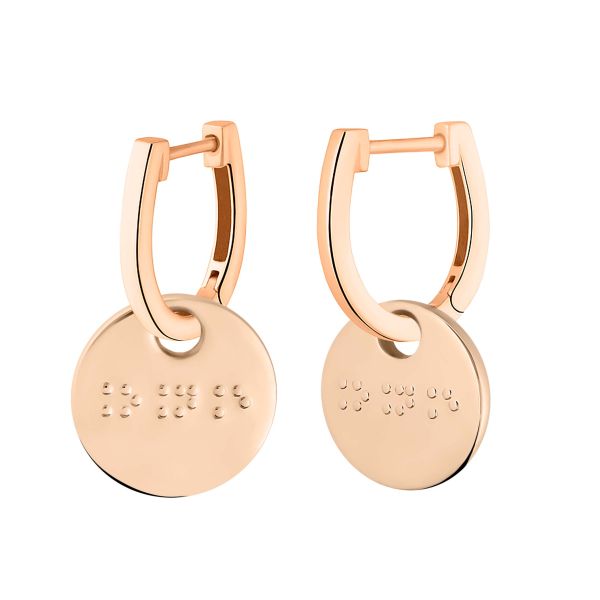 Créoles Ginette NY Braille en or rose BOBRA