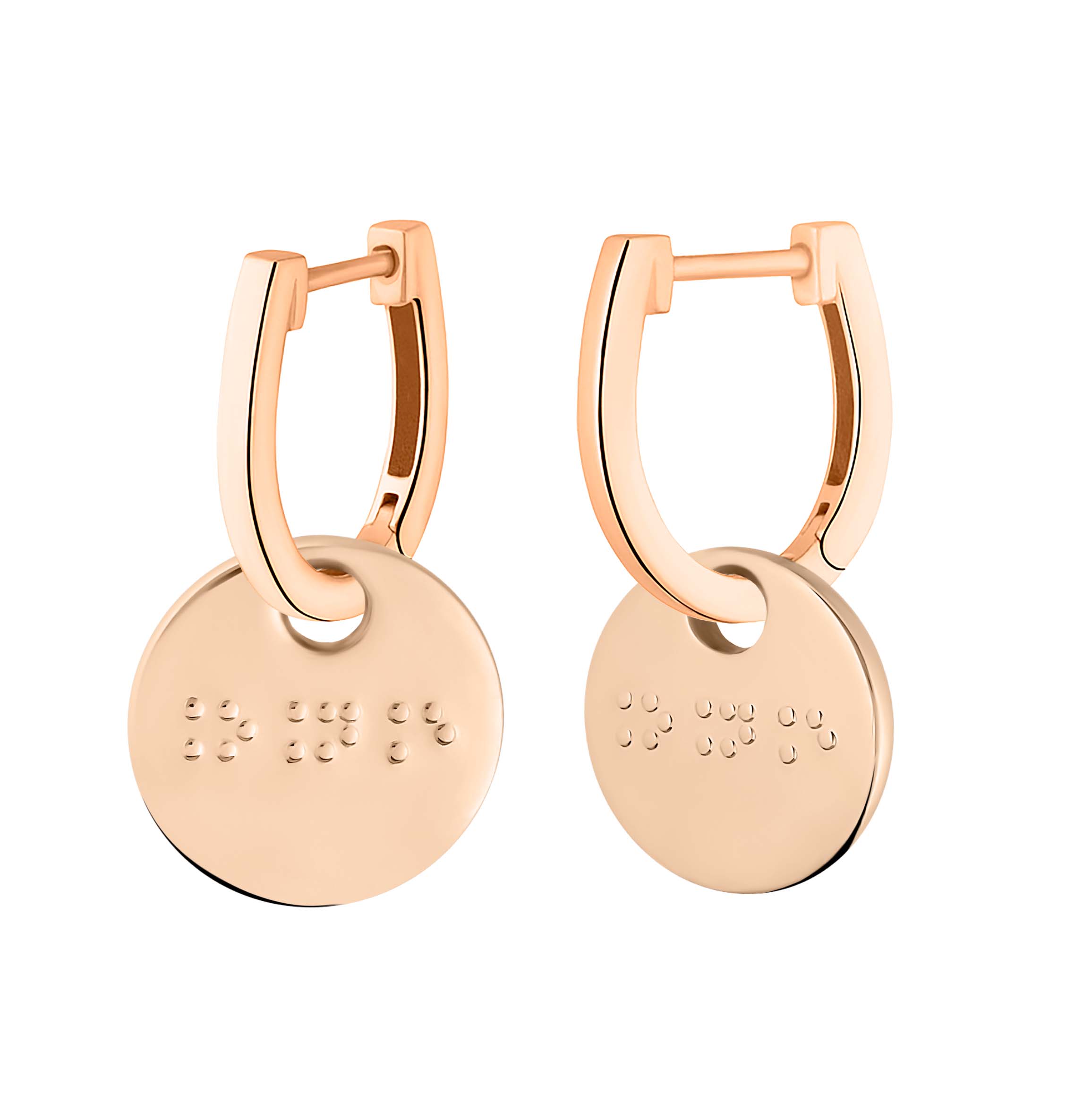 Créoles Ginette NY Braille en or rose BOBRA