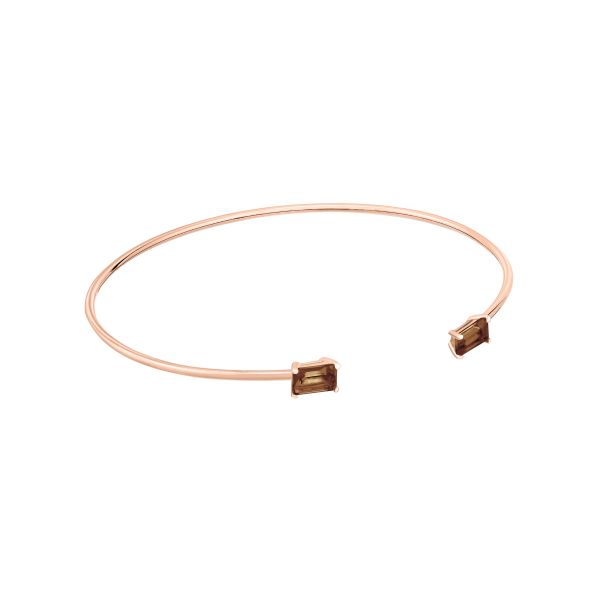 Ginette NY Cocktail necklace in rose gold and smoked quartz