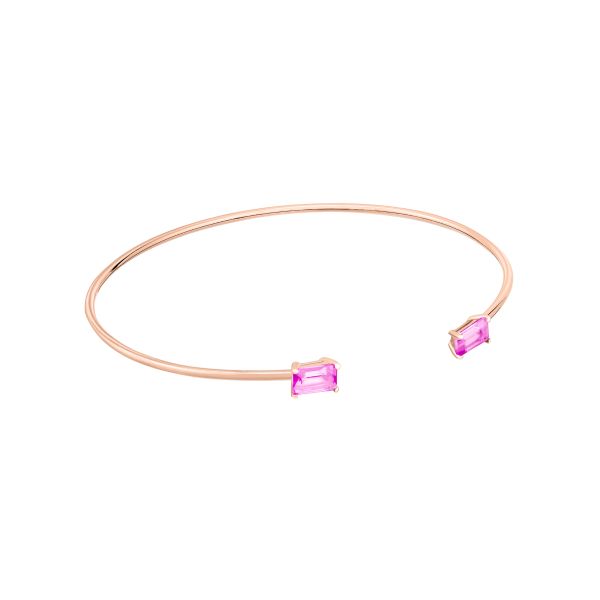 Ginette NY Cocktail band in pink gold and pink topaz
