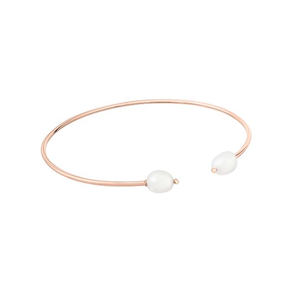 Ginette NY Cocktail necklace in rose gold and white pearls