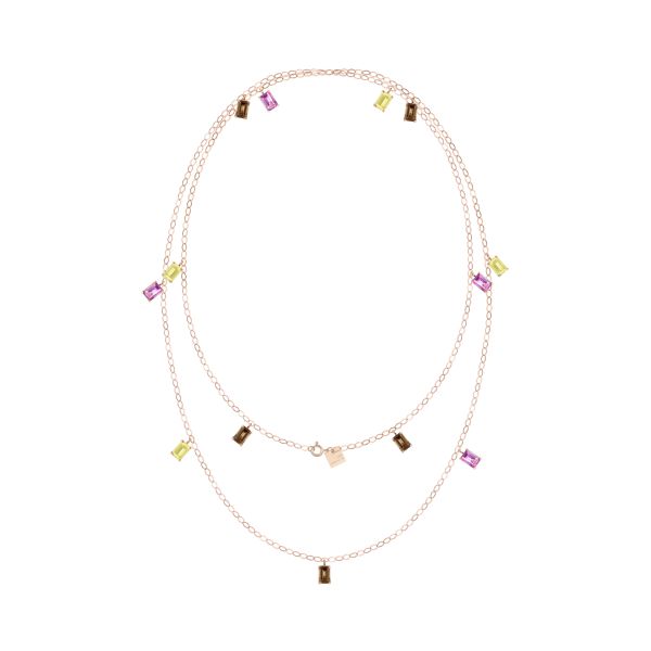 Ginette NY Cocktail sautoir necklace in rose gold
