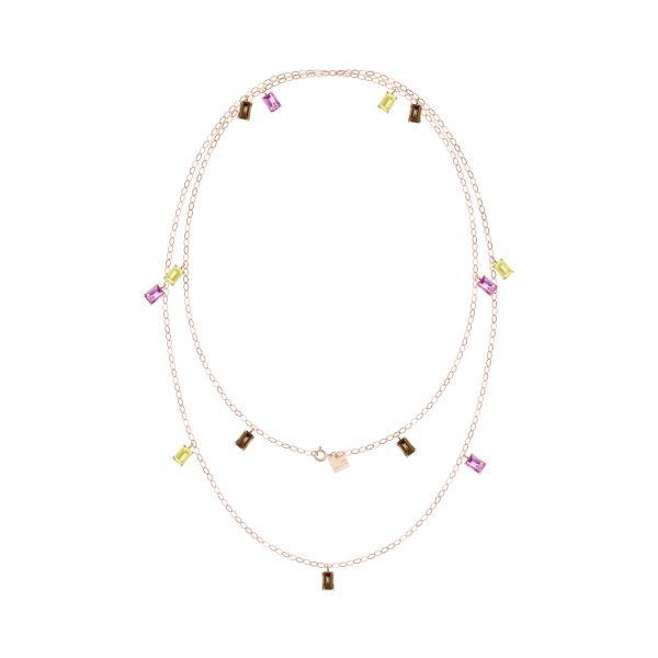 Ginette NY Cocktail sautoir necklace in rose gold
