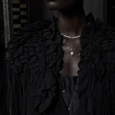 Collier Ginette NY Cocktail sautoir en or rose SCOK