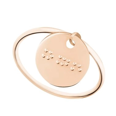 Bague Ginette NY Braille Circle Ring en or rose RBRA