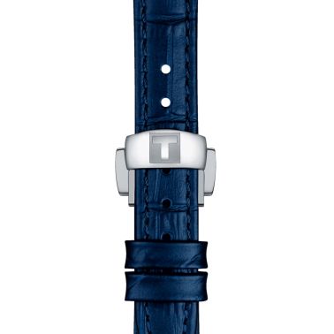 Tissot Bellissima automatic watch white dial blue leather strap 29 mm T126.207.16.013.00