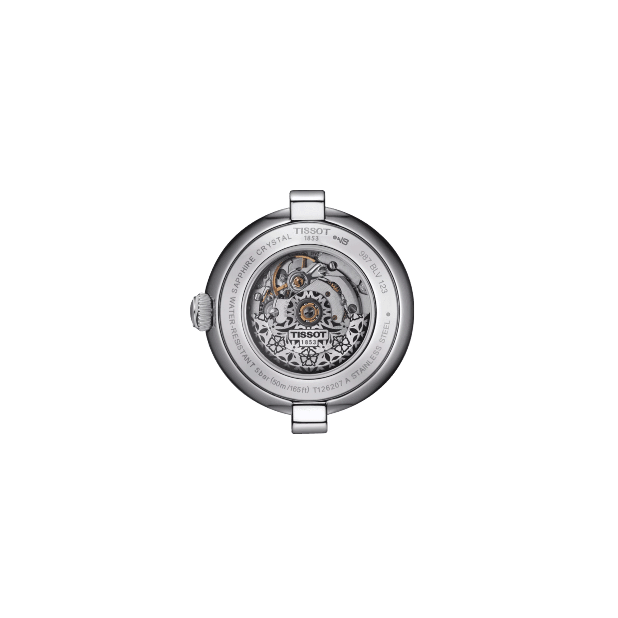 Tissot Bellissima automatic watch white dial blue leather strap 29 mm T126.207.16.013.00