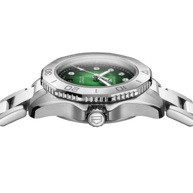 Montre TAG Heuer Aquaracer 200 automatique index diamants cadran vert bracelet acier 30 mm WBP2415.BA0622