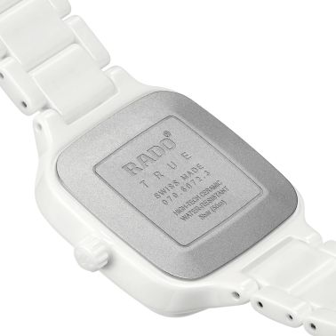 Montre Rado True Square quartz cadran blanc bracelet céramique blanc 29,2 mm R27072012