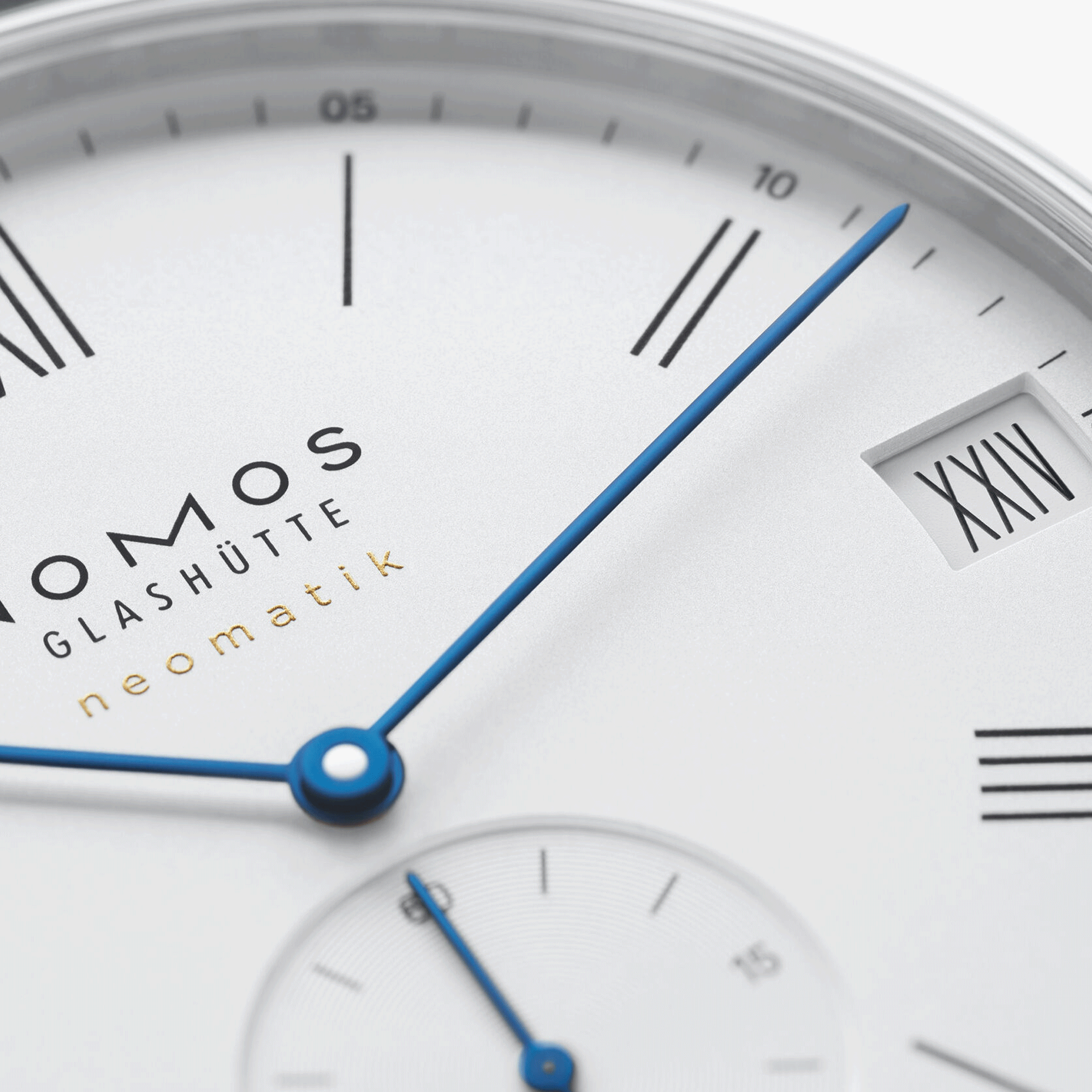 Nomos Ludwig Neomatik automatic watch white dial black leather strap 41 mm 262