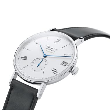 Nomos Ludwig Neomatik automatic watch white dial black leather strap 41 mm 262