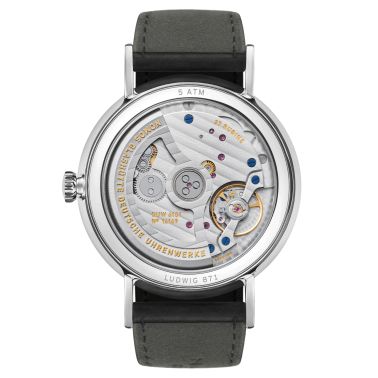 Nomos Ludwig Neomatik automatic watch white dial black leather strap 41 mm 262