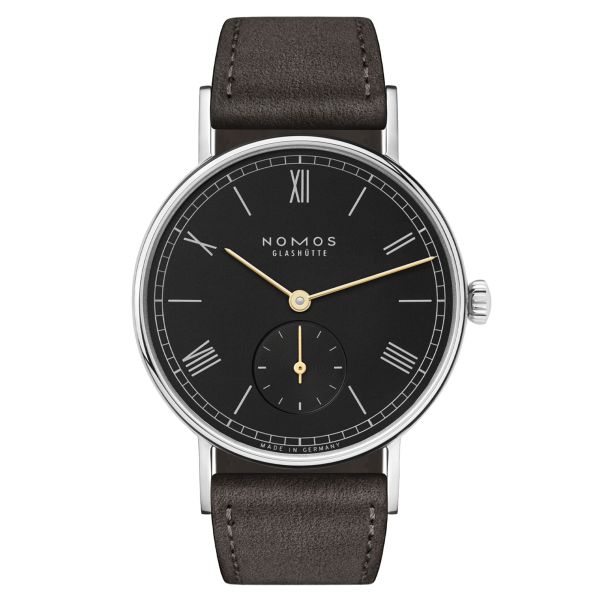 Montre Nomos Ludwig mécanique cadran noir bracelet cuir noir 33 mm 227