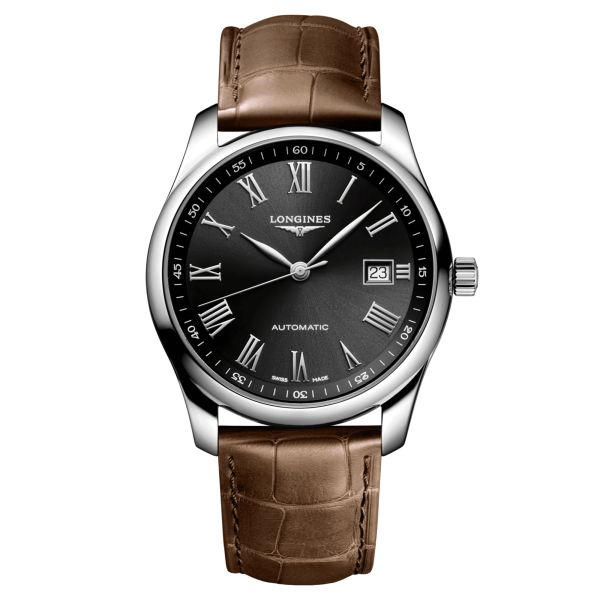 Longines Master Collection automatic watch black dial brown leather strap 40 mm L2.793.4.59.2