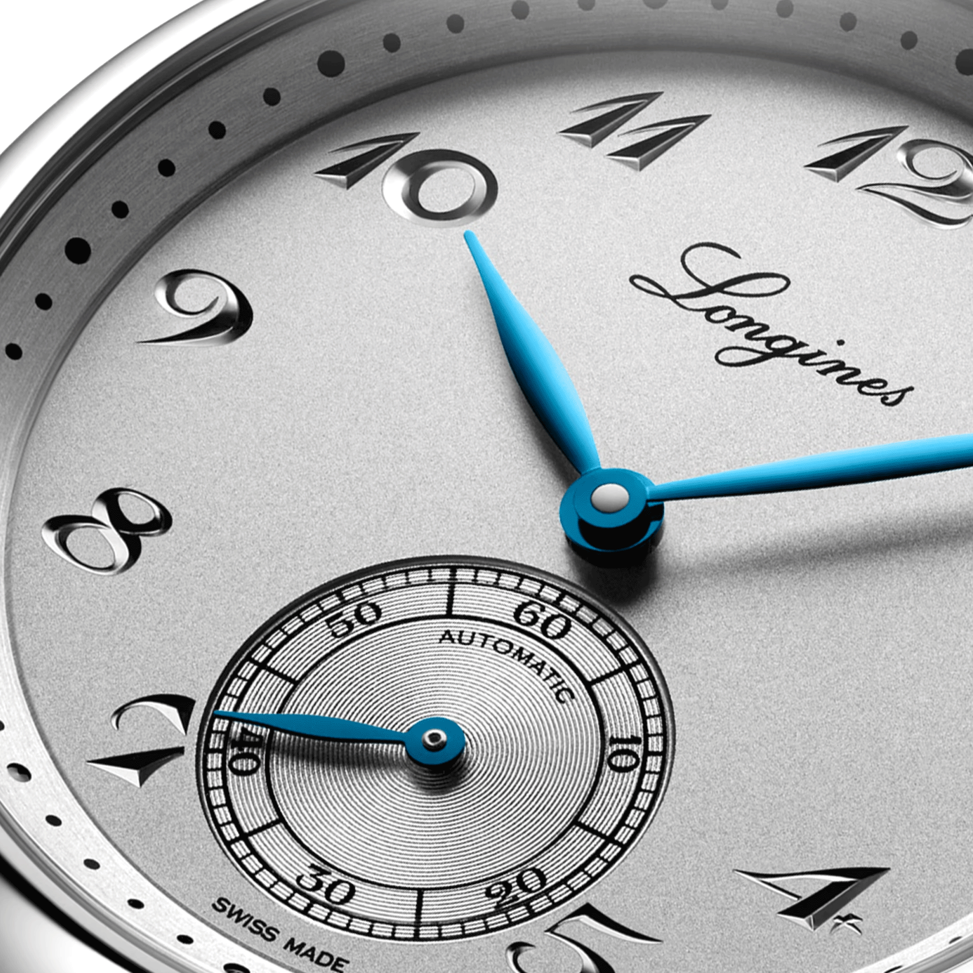 Montre Longines Master Collection automatique cadran argent bracelet cuir gris 38,5 mm L2.843.4.73.2